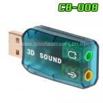 CC-008 USB TO SOUND5.1+MIC สีใส CC-008 US-GO-MI-CC008