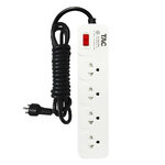 TAC รางปลั๊กไฟ รางปลั๊กพ่วง แบบ 4เต้ารับ ช่องเสียบ 1 สวิทย์ SK414 3M SKU-01928