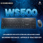 WS500 BOSSTON Wireless Set Keyboard + Mouse SKU-02600