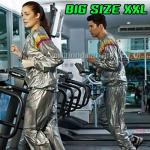 ชุดซาวน่า Sauna suit silver ชุดออกกำลังกายรีดเหงื่อสีเงิน*ส่งฟรี* XXL WH-GE-SP-SUITX