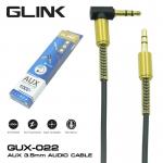 GLINK GUX-022 GLINK AUX 3.5mm Audio cable 1m. หัวงอ GUX022 1M. CA-ST-ST-MM02X