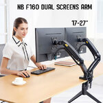 NB NB F160 Dual LCD ARM ขาตั้งจอคอม 2จอ ,แบบตั้งโต๊ะ รองรับจอ 17 -27" HL-NB-27-F160A