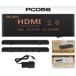 PC056 GLINK HDMI 2.0 SPLITTER 1 X4 /4K/60HZ. SKU-02377