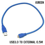 USB3.0 Cable USB FOR EXTERNAL 0.5M. iGREEN CU-GO-V3-5P006