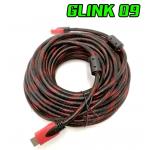GLINK 09 /20M Cable HDMI/HDMI สายถักหัวทอง *ถุง* CA-HM-HM-20M03