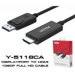 Y-5118CA UNITEK DisplayPort to HDMI 1080P Full HD Cable 1.8m SKU-02350