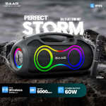 SAAG SAAG PERFECT STORM Portable Speaker ลำโพงกันน้ำ IPX5 ไฟ RGB 60W แบตอึด 6000mAh พร้อมไมค์ไร้สาย SP-SA-20-STORM