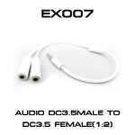GLINK EX007 AUDIO DC3.5 MALE TO DC3.5 FEMALE x2 1M. SKU-01986