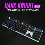 K-36 OKER DARK KNIGHT RAINBOW LED KEYBOARD USB KB-UB-OK-K36BK