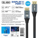 GL-404 Glink Cable DisplayPort V1.4 8K Ultra HD 1.8M Bandwidth 32.4Gbps 32Bit/1536kHz สายคุณภาพสูง SKU-03075