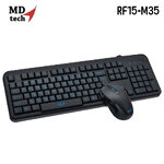 MD-TECH RF 15+M35 MDTECH Wireless Keyboard (2in1) Black/Blue KB-KM-MD-15M351