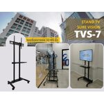 TVS-7 Sure Vision ขาตั้งทีวี ขนาด 32”- 65” (มีล้อเลื่อน ปรับระดับทีวีได้ตลอดเสา พร้อมชั้นวาง) HL-SV-65-STVS7
