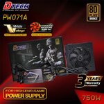 DTECH Power Supply PW071A 750W 80 PLUS BRONZE SKU-02009