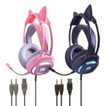 OKER X99 HI-FI STEREO HEADSET+MIC GAMING USB+3.5 (มีหูแมว) HP-HM-OK-X99BK