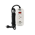 TAC รางปลั๊กไฟ รางปลั๊กพ่วง แบบ 1เต้ารับ ช่องเสียบ 1 สวิทย์ 2 USB 5M SKU-01930