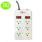G-PLUG T62 ปลั๊กไฟ 6 เต้า 2 สวิทย์ SKU-01959