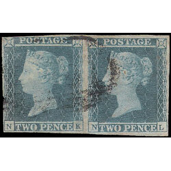 1841 No.4 Blue Imperf Pair