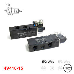 โซลินอยด์วาล์ว รุ่น 4V410-15 (Port 1/2") 5/2 Single Coil