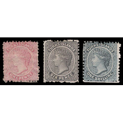 1867 Turks Island No.1,2,3 (CV $297.5)