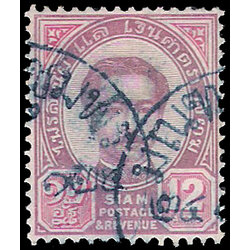 แสตมป์ชุดพระพักตร์ตรง ดวงราคา 12 อัฐ + ประทับตรามณฑลชุมพร