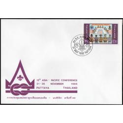 ซองที่ระลึกสมัชชาลูกเสือโลกครั้งที่ 15 พ.ศ. 2529 + ประทับตราพัทยา