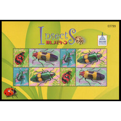 ชีทแสตมป์ชุดแมลง (ชุด 3) พิมพ์ทับงานแสดงตราไปรษณียากรโลก-สหรัฐอเมริกา