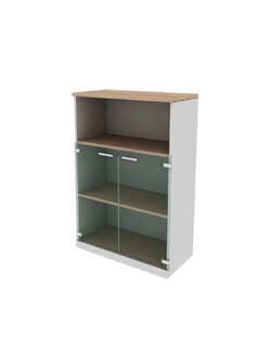 ตู้เอกสารกลาง บนโล่งล่างบานเปิดกระจก 2OPG-40120