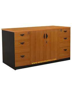 ตู้เอกสาร CAB-1 ( 2 เมตร ลิ้นชักซ้ายขวาตรงกลางบ้านเปิด)