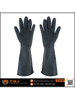 ถุงมือยางดำ อย่างหนา ยาว 14 นิ้ว (โหล)