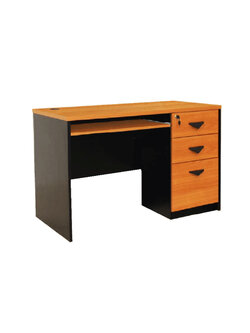 โต๊ะทำงาน ตู้ลิ้นชัก3 ชั้น NDC 120T (พร้อมถาดคีย์บอร์ด)