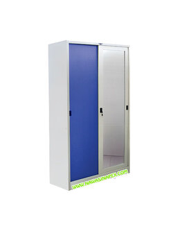 ตู้เสื้อผ้าเหล็ก WS3FH1 บานเลื่อนกระจก