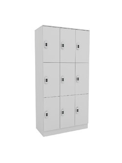 ตู้ล็อคเกอร์ไม้ รุ่น AP6109K (ล็อคด้วยระบบอิเล็คทรอนิคส์ คีย์การ์ด) บานเปิด 9 ประตู