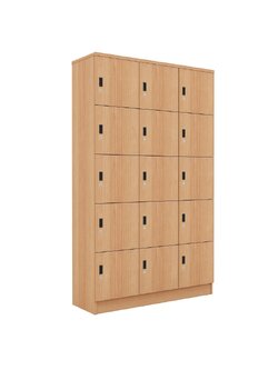 ตู้ล็อคเกอร์ไม้ รุ่น AP6115WD บานเปิด 15 ประตู