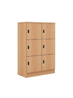 ตู้ล็อคเกอร์ไม้ รุ่น AP616WD บานเปิด 6 ประตู