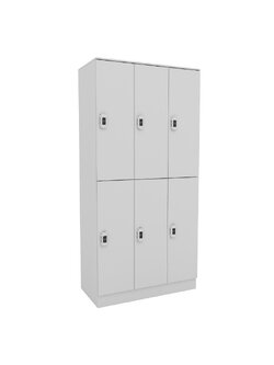 ตู้ล็อคเกอร์ไม้ รุ่น AP6106K (ล็อคด้วยระบบอิเล็คทรอนิคส์ คีย์การ์ด) บานเปิด 6 ประตู