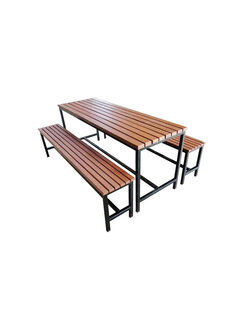 โต๊ะอาหาร โต๊ะกินข้าว ม้านั่ง แบบไม้ระแนง 4 ที่นั่ง กว้าง 120 ซม.