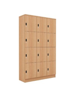 ตู้ล็อคเกอร์ไม้ รุ่น AP6112WD บานเปิด 12 ประตู