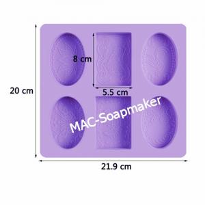 (สินค้าหมด)พิมพ์ซิลิโคน หลุยส์/ 8x5.5x2.5 cm./ 80 กรัม / 6 หลุม .