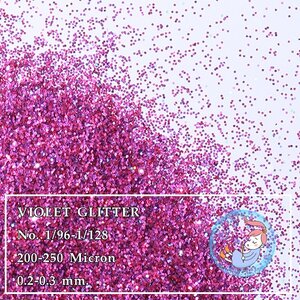 Color Purple : VIOLET GLITTER สีม่วงชมพู ผงกากเพชร ผงสะท้อนแสงขนาด (0.2 - 0.3 mm.)