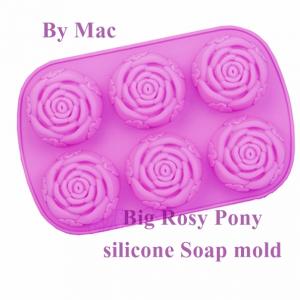 พิมพ์สบู่ ซิลิโคน บิ๊ก โรซี โพนี / 7 x 3 ชม./75กรัม/6 ก้อน