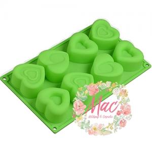 พิมพ์ซิลิโคน ฮาร์ท /6 x 6 x 2.5 cm /50 กรัม /8 หลุม