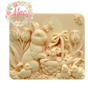 พิมพซิลิโคน 2D กระต่ายอีสเตอร์ 80 กรัม