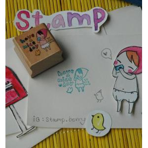 สแตมป์ยางด้ามไม้ Have a nice day 2.8x2.8ซม