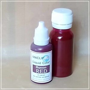 Color Red: MACLIP Liquid™Color - Maroon Red Dye สีชนิดของเหลว ละลายได้ในน้ำมัน