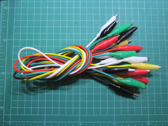 สายจระเข้หัวคู่หัวสาย DIY สายทดสอบ / สายซ่อมแซมยาวรวม 50 ซม. แดง/ดำ/เหลือง/เขียว/ขาว 5สีรวม 10เส้น/1ชุด