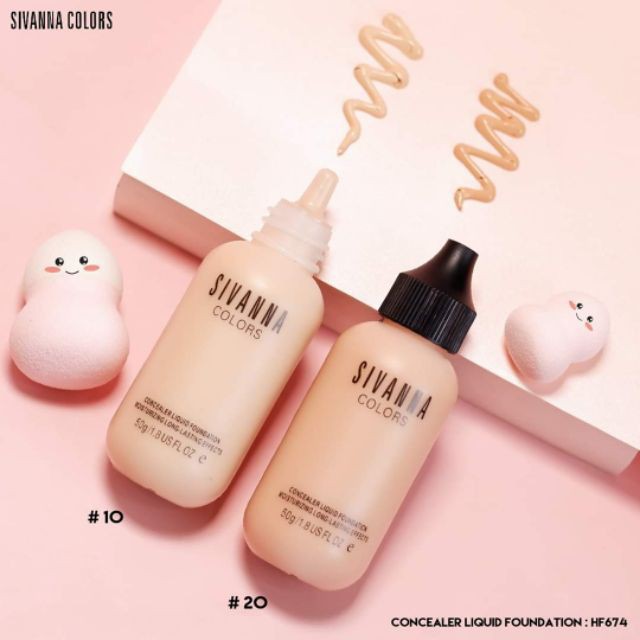 Sivanna Colors Velvet Touch Concealer Liquid Foundation SPF25 pa+++ HF674 ซีเวียน่า ครีมรองพื้น 50 กรัม