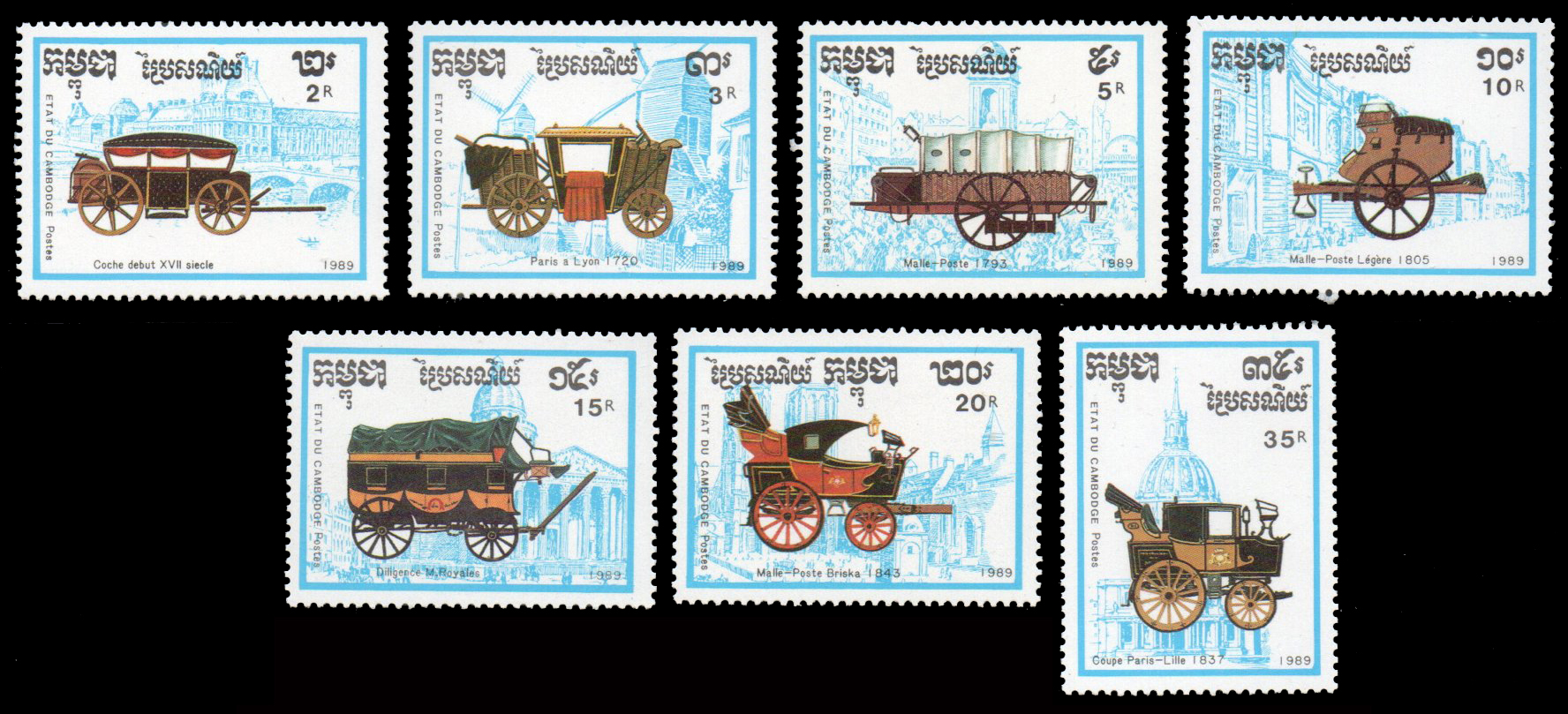 1989 International Stamp Exhibition "Philexfrance '89" - Paris, France - Coaches