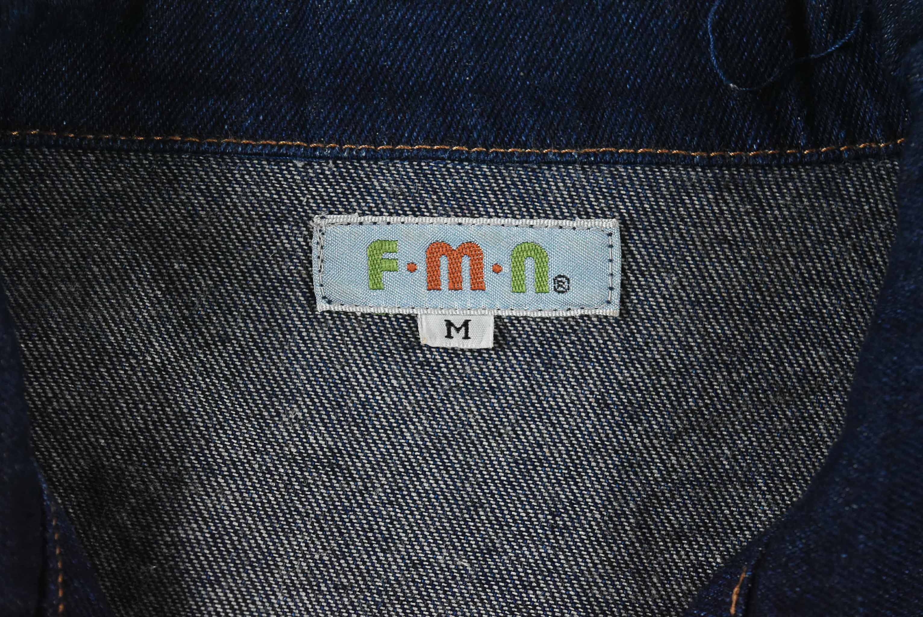 F.M.N อกจริง 35 ไซส์ S เสื้อแจ็คเก็ตยีนส์ แขนยาว ผู้หญิง สีเข้ม ทรงสูท มีซิปหน้า ใส่คลุมเข้ารูป มีกระเป๋าข้าง