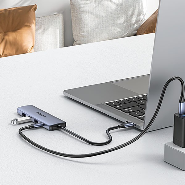 ROBOT HT350 INTERFACE USB-C ชาร์ทโน๊ตบุ๊คได้ต้องเสียบ อดาฟเตอร์ SKU-02868