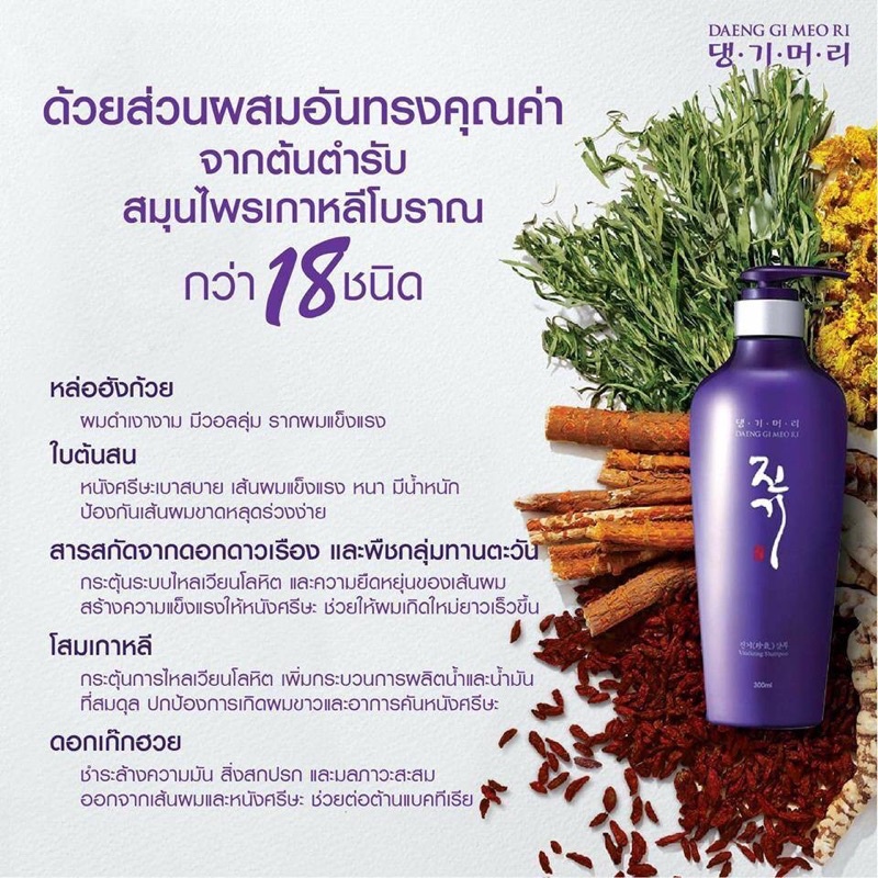 แทงกีโมรี ไวทัลไรซิ่ง แชมพู / ครีมนวด DAENG GI MEO RI Shampoo / Treatment 300ml
